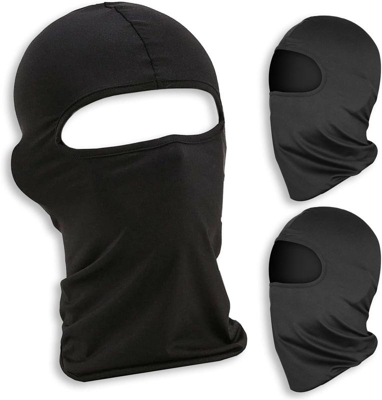 3-Pack Balaclava  Mask One Hole Ski Mask Summer Cooling   Gaiter Full   Cap  Scarf for Men Women Black