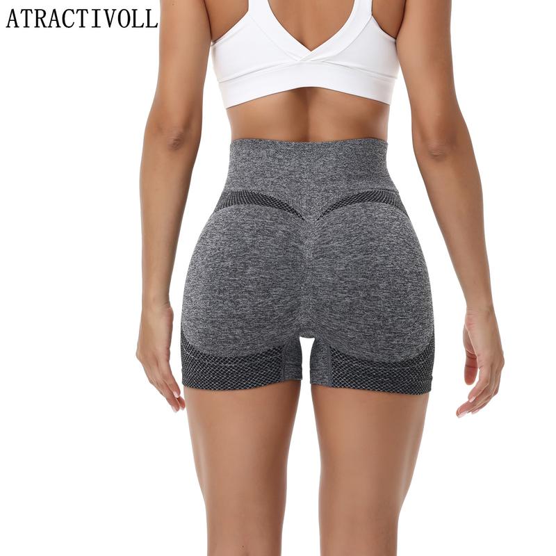 ATRACTIVOLL  1 2PCS Women's Summer Stretch Shorts,Quick Drying and Sweat Wicking Sweatpants  Breathable Outdoor Running Indoor Plus Size Yoga Pants, womens  shorts high waist skinny short