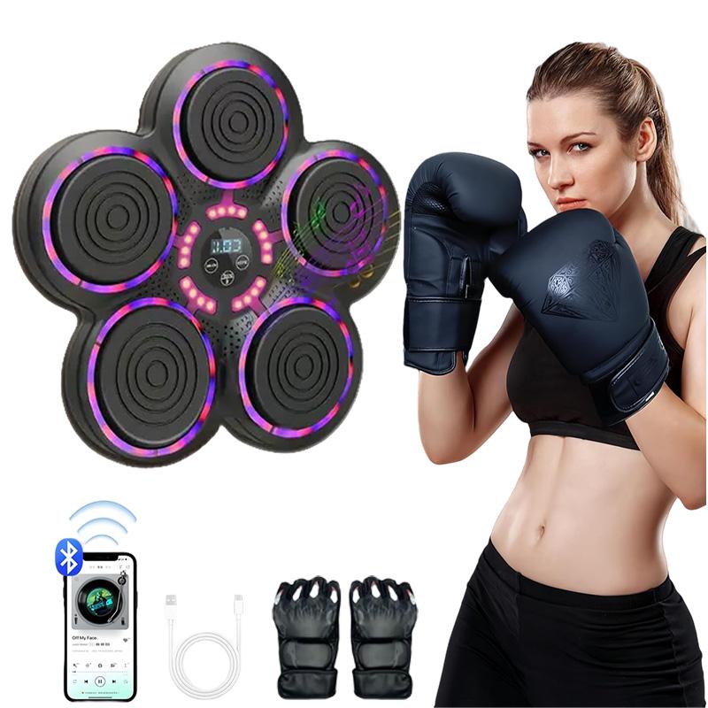 LOVEWE Music Boxing Machine With Boxing Gloves, Workout Equipment, Interactive Fitness & Reflex Training Gear For Adults, USB Charging, Boxing Machine Wall For Home Workout Boxing Target Machine