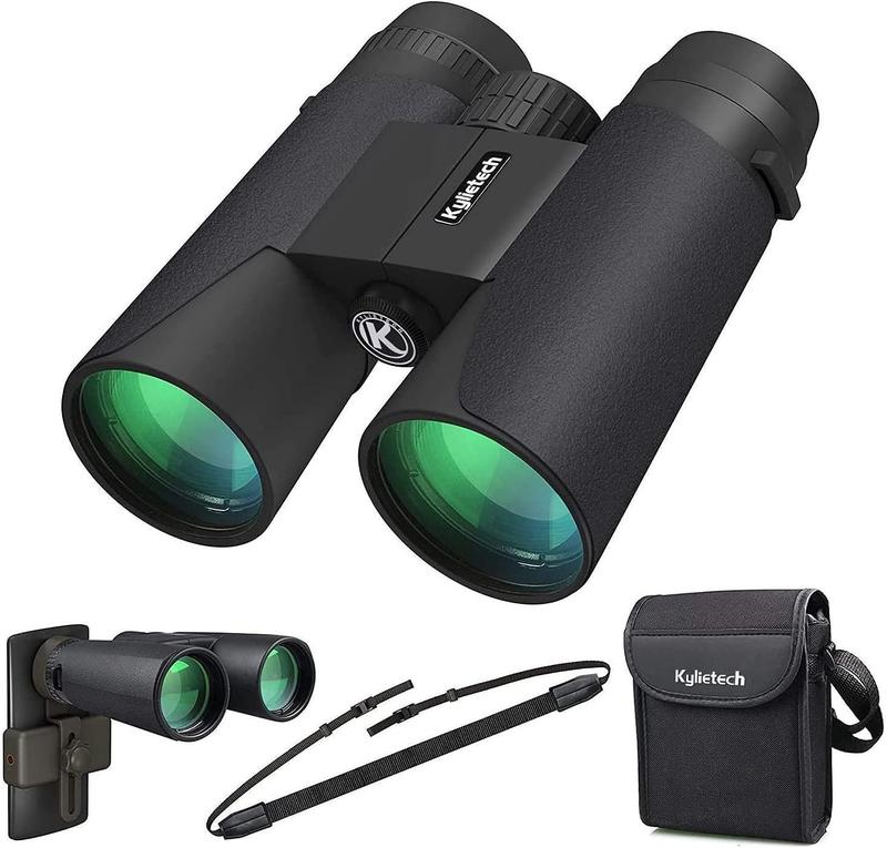 12X42 Binoculars with BAK4 Prism FMC Lens, Universal Phone Adapter, HD, Waterproof Fog proof for Bird Watching, Hunting, Hiking, Sports, and Concerts