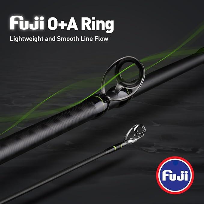 HANDING M1 Fishing Rods, Fuji O+A Ring Guides, 2 Pcs Spinning and Casting Fishing Rods, 24 Ton and 9 Layers Carbon Fiber Blank Ultralight SFS and BFS Fishing Rod for Bass, Trout, Walleye, Catfish Etc. fishing  rod