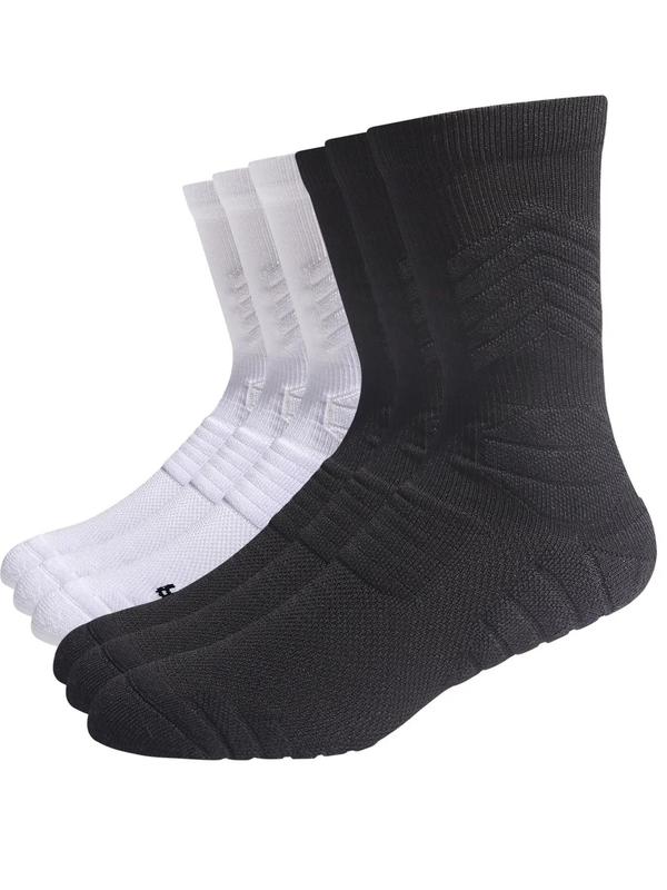 Unisex's Plain Athletic Socks, Cushioning Performance Crew Socks, Breathable Comfortable Sports Socks for All Seasons