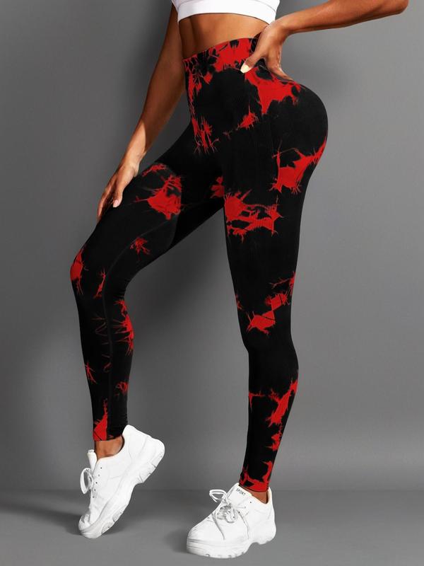 Women's Tie Dye Print High Waist Sports Leggings, Comfy Breathable Skinny Pants, Gym Workout Running Yoga Pants, Back To School Outfits, Ladies Sportswear, Fall Outfits 2024, Gym Clothing, Leggings for Women