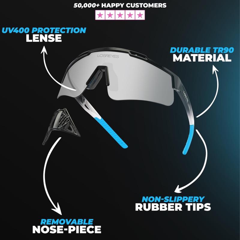 LOSREYES Sport Sunglasses - Candy Collection - Unisex - TR90 Frame - 100% UV Protection - Medium to Large Fit