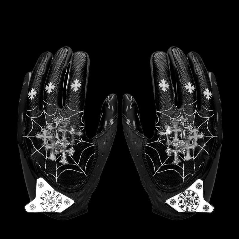 Spooky spider football gloves