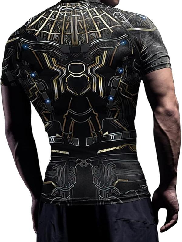 3D Superhero Spider Compression Long  Short Sleeve T- Shirt for Sport Exercise  Cosplay Fitness Gym Tops