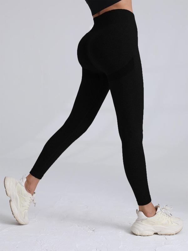 Women's Plain High Waist Sports Leggings, High Stretch Seamless Skinny Yoga Pants, Ladies Sportswear Clothing for Gym Fitness Yoga Workout, Women's Tight Pants, Tummy Control