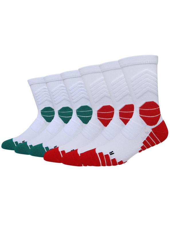 Unisex's Plain Athletic Socks, Cushioning Performance Crew Socks, Breathable Comfortable Sports Socks for All Seasons