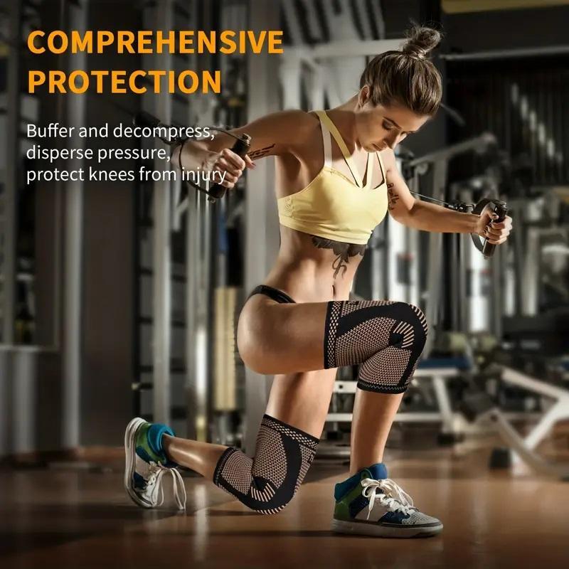 Comfort Breathable Knee Pad for Running, 2 Counts set Knee Sleeves for Gym Cycling Running Camping, Sports Knee Band for Men & Women, Football Gear for Outdoor Summer Use, Gym Accessories