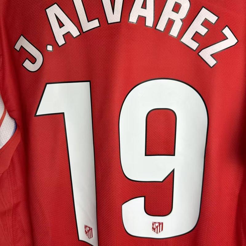 No.19 Alvarez Jersey  24-25  Atletico Madrid  Short sleeve  Soccer Jersey