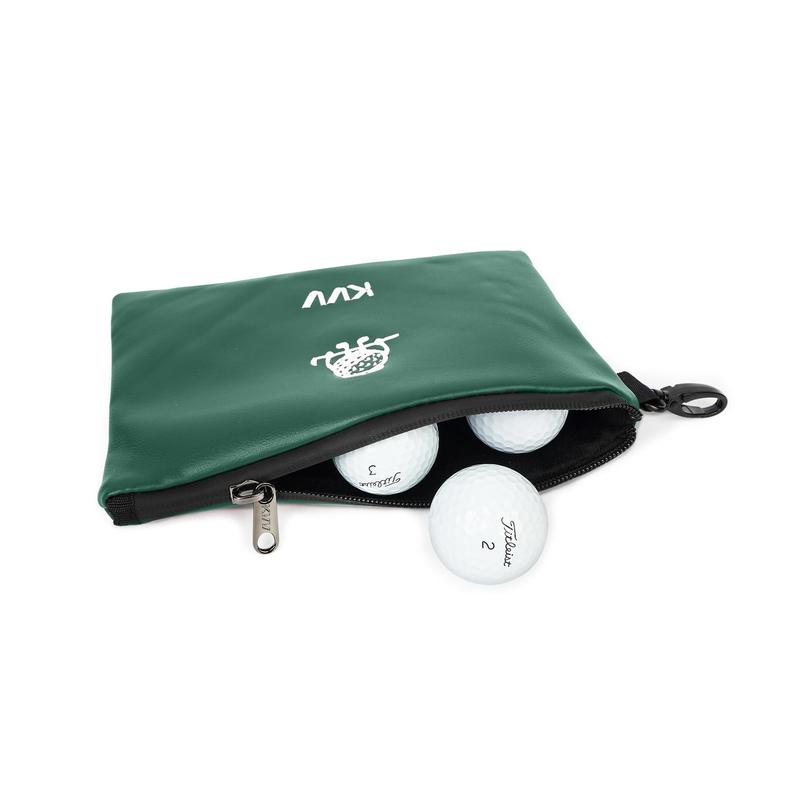 Golf Faux Leather Accessory Bag, Waterproof Zipper Bag, Multi-purpose Storage Bag For Outdoor Golf