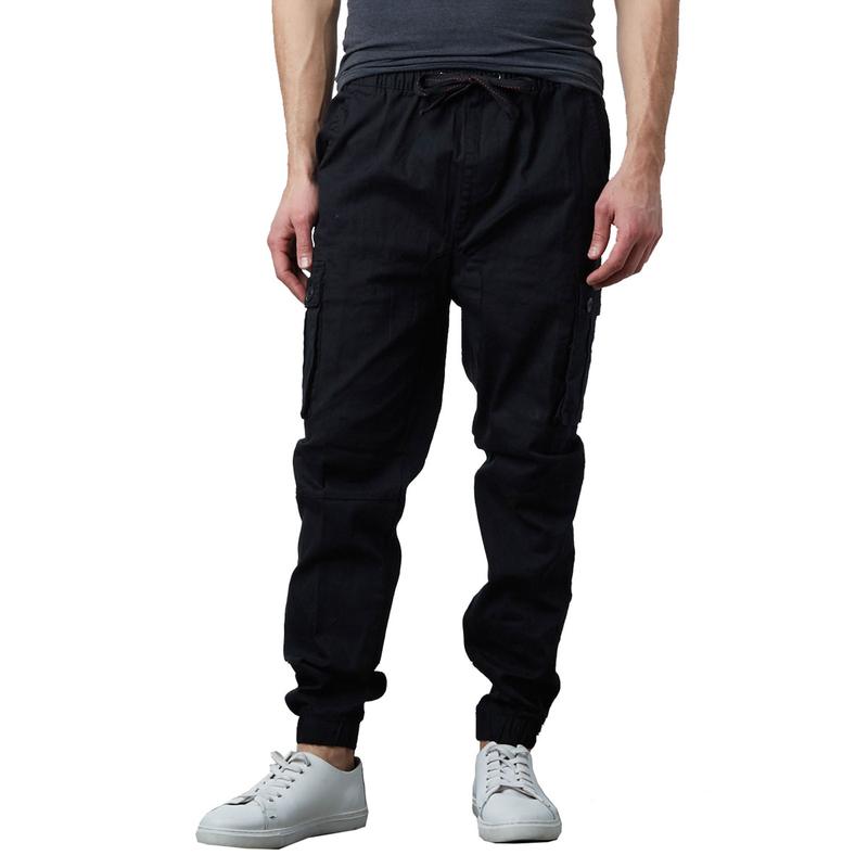 Men's Cargo Pocket Stretch Twill Jogger Pants with Four Pockets