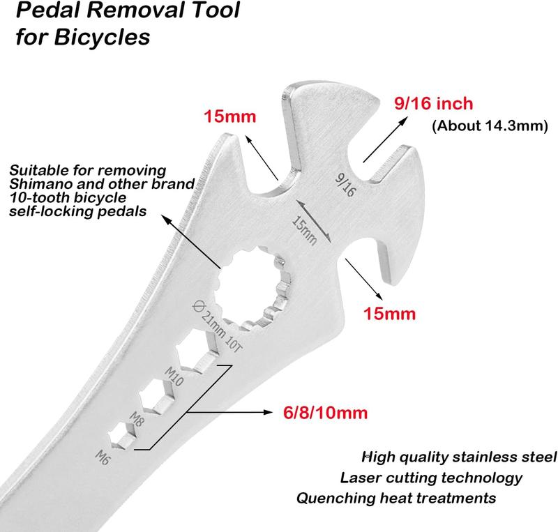 Bicycle Repair Tools, 4 in 1 Bicycle Bike Pedal Wrench Bicycle Pedal Removal Tool