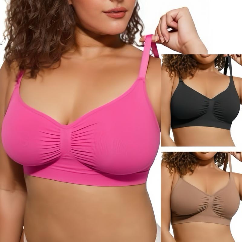 [3 Pack] Women's Wireless Sculpt Bra Comfort Bralettes No Underwire Unlined Cami Bra Seamless Tshirt Bras Sports Bra brasier pushup