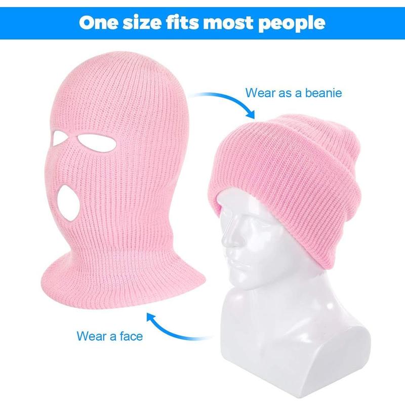 Winter Balaclava Cap Knitted Face Cover for Winter Outdoor Sports 3-Hole Full Face Mask Cover Ski Mask  Black Thanksgiving, Christmas, New Year Gift