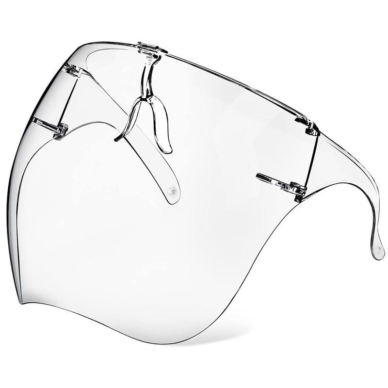 Clear Face Shield with Glasses, Anti-fog Clear Face Mask, Full-face Protection Reusable Breathable See Through Goggles for Adults Suitable for Cycling Work