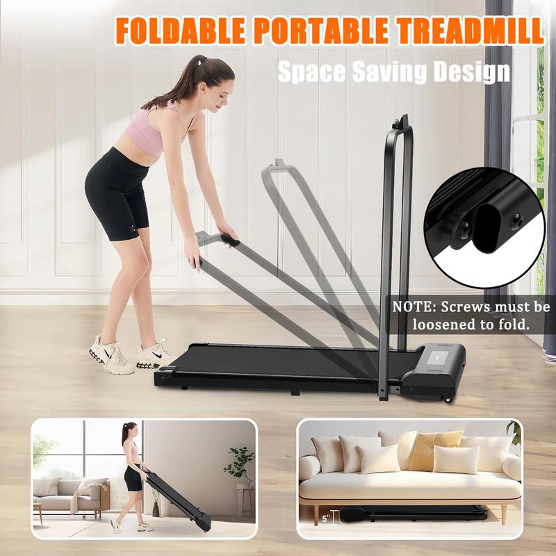 [Dufominc] 2-in-1 treadmill walking mat, desktop portable treadmill with handle, LED display screen, household walking and jogging machine (265lbs)