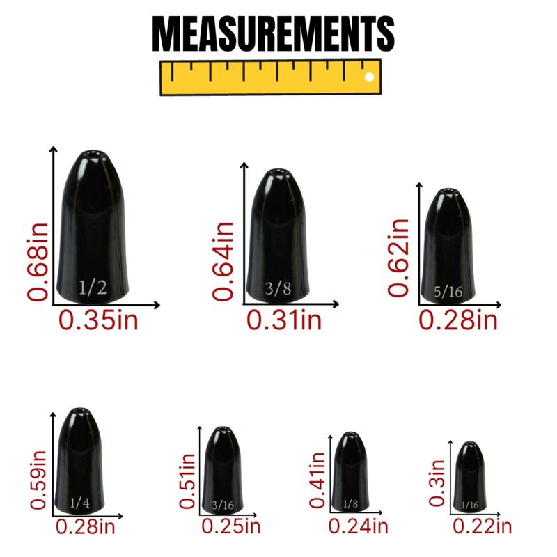 Reaction Tackle Tungsten Worm Weights   Bullet Shaped Sinkers