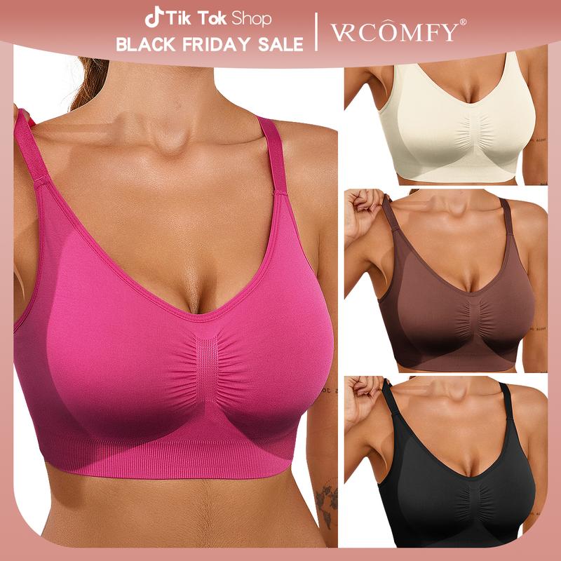 VRcomfy Women's Wireless Sculpt Comfort Bralette Sports Bra - , Casual Everyday comfort underwear