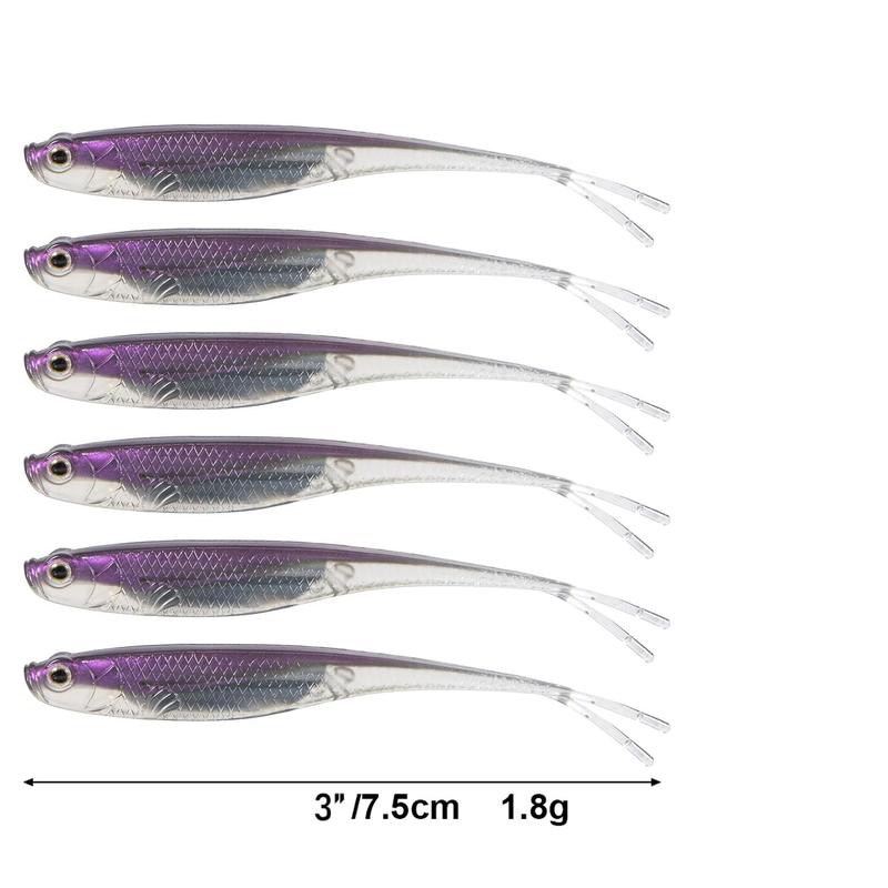 Artificial Fishing Lure, Reflective Simulation Soft Fish, High Quality X Tail Fork Tail Fake Bait, Outdoor Fishing Accessories