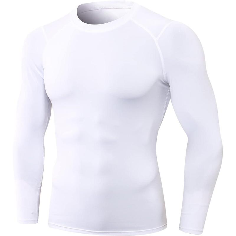 Men's Compression Shirt Long Sleeve Athletic Workout T-Shirts Top Active Sport Baselayer Undershirt Gear Shirt Dry Fit