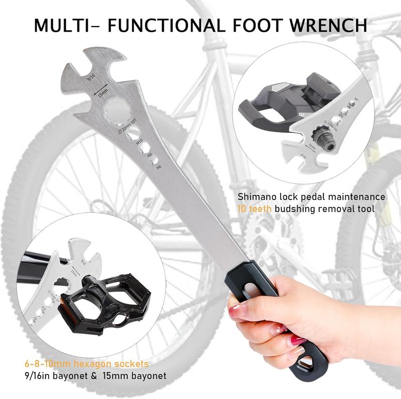 Bicycle Repair Tools, 4 in 1 Bicycle Bike Pedal Wrench Bicycle Pedal Removal Tool