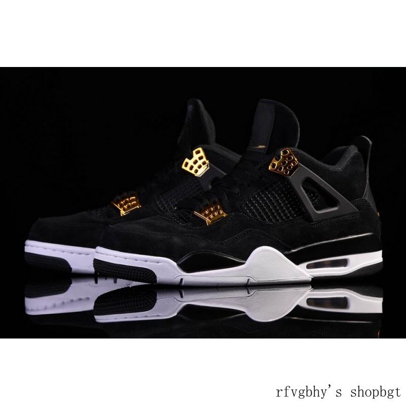 Jordan 4 Classic design ,Lightweight and slip-resistant,Mid-top vintage basketball shoes black whiteWinter Sale