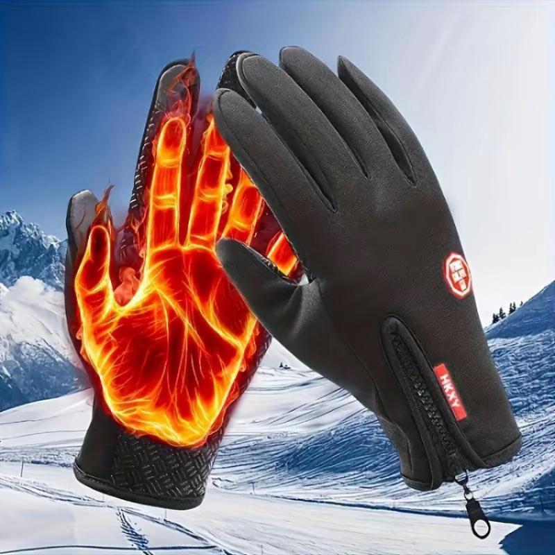 Winter Warm Gloves, 1 Pair Touch Screen Waterproof Windproof Gloves, Non-slip Sports Gloves for Cycling, Fishing, Hiking, Outdoor Activities