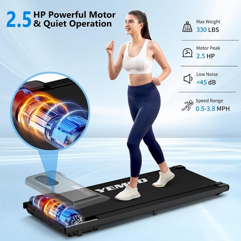 Under Desk Walking Pad Treadmill, Compact Home Office Walking Machine with LED Display