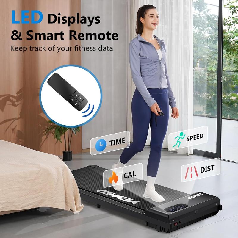 Under Desk Walking Pad Treadmill, Compact Home Office Walking Machine with LED Display