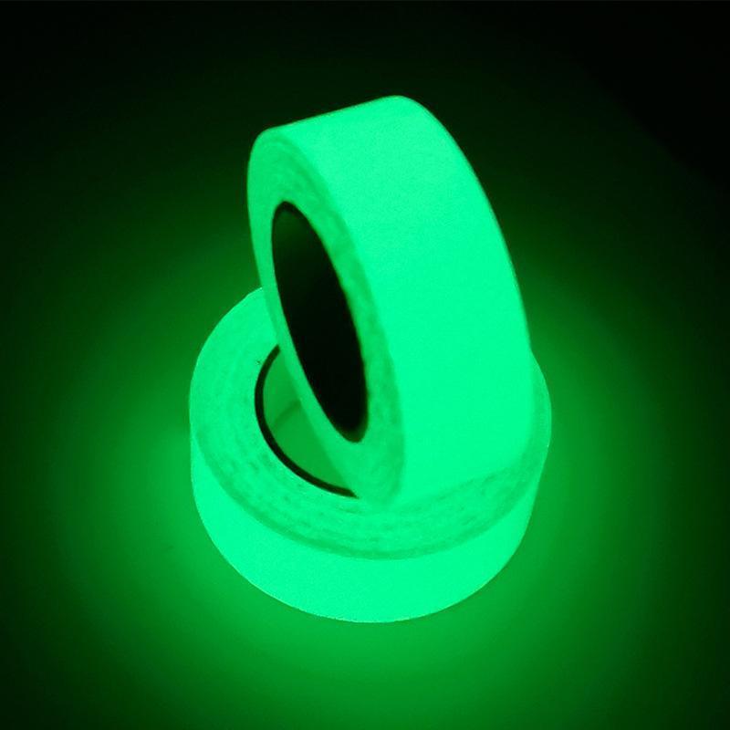 Glow in The Dark Fishing Tape, 2 Counts Fluorescent Green Roll Sticker Tape, Self Adhesive Tape for Fishing Rod, Outdoor Fishing Accessories