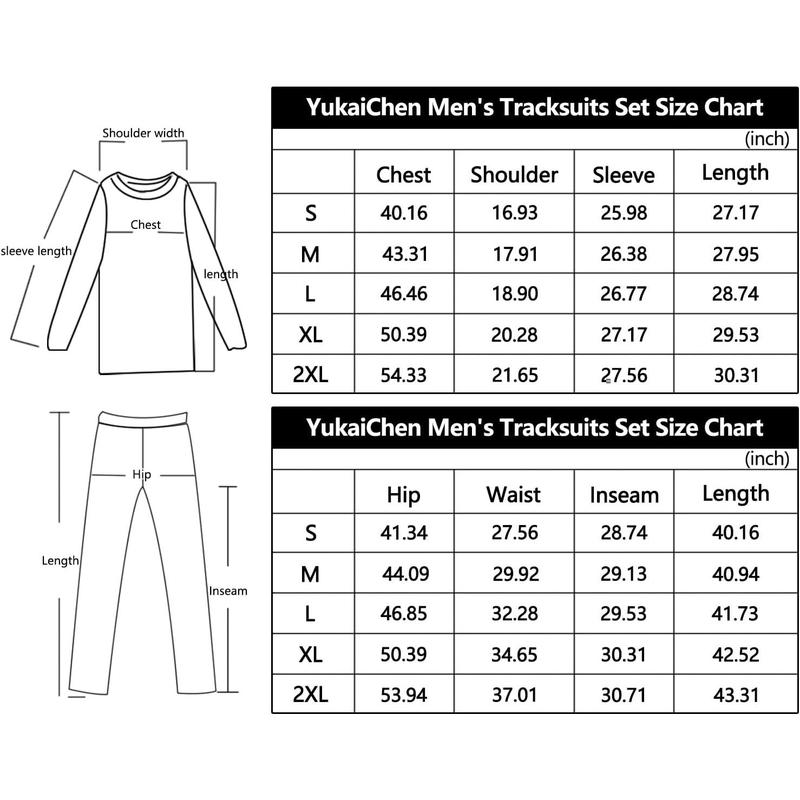 Men's Running Tracksuits Long Sleeve 2 Piece Set Sweatsuits with Zip Pockets