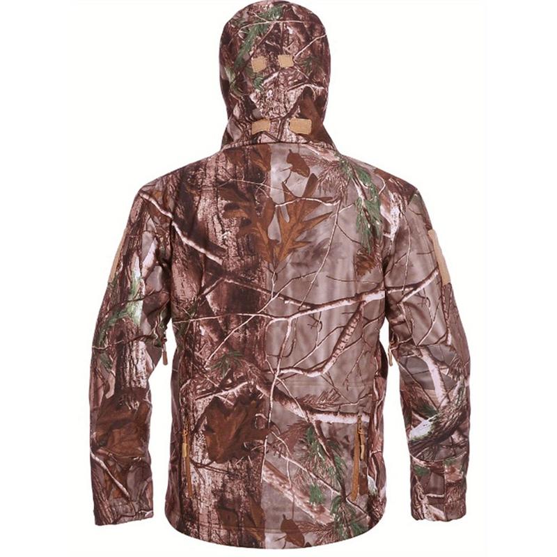 Ultimate Camouflage Two-Piece Suit for Men - Windproof, Waterproof, Fleece-Lined, Hooded, Multi-Pocket, Fall Winter Sports & Outdoors Wear with Maximum Warmth and Protection