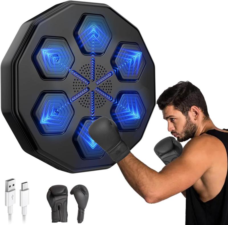 Smart Bluetooth Music Boxing Machine with 14oz Gloves, Wall Mounted Electronic Punching Pad for Adults & Kids, Beat Sync Technology, Home Workout