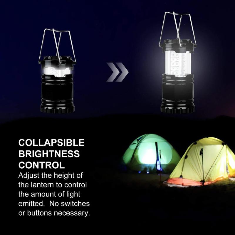 Set of 4 LED Camping Lantern, COB Ultra Bright Collapsible Portable Camping Lamp