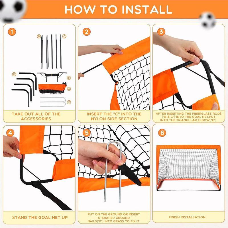 Portable Soccer Goal, 1 Set Pop Up Soccer Goal, Football Goal for Backyard, Indoor and Outdoor, Football Accessories