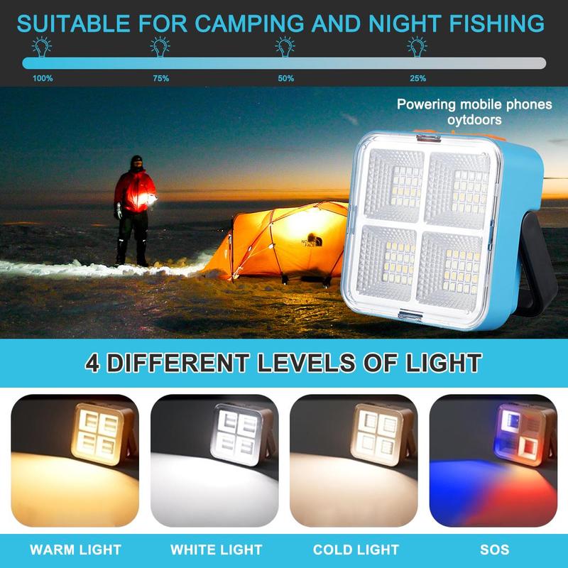 Multifunctional Solar Portable Light, 2600mA High Light Magnetic Absorption Floodlight, USB Rechargeable Flashlight for Outdoor Camping, Fishing, Hiking & Travel Emergency Light