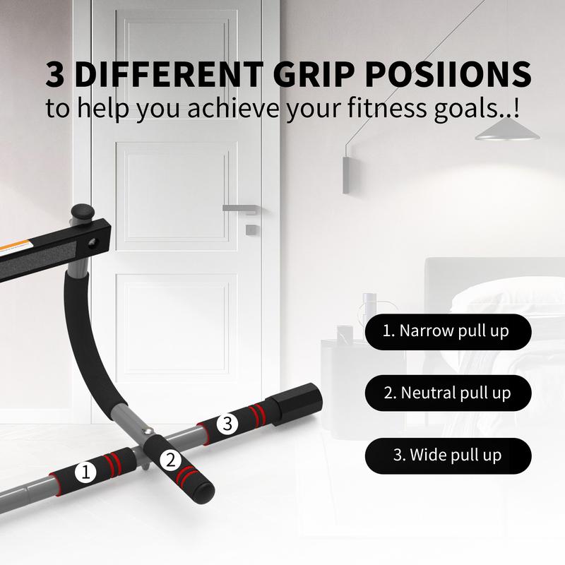 leikefitness Pull-Up Bar For Door Frame Adjustable Portable Upper Body Fitness Workout For Home Gyms Adjustable Door