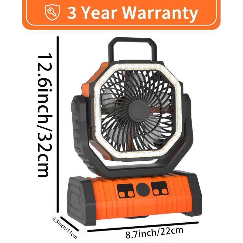 Electric Flashlight & Fan with Power Bank Function, Portable Fan Light with Remote Control & Hook, Rechargeable Lighting Fan for Camping Travel, Camping Gear