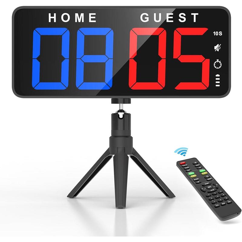 11’’ Large Digital LED Scoreboard Electronic Score Keeper Clock, Countdown up, with Powerful Battery, 4 Mounting Options, for Corn Hole Ping Pong Table Tennis Sports, Indoor & Outdoor Games