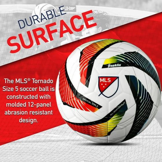 Franklin Sports MLS Tornado Soccer Ball - Official Size 5 - Soft Cover - Air Pump Included