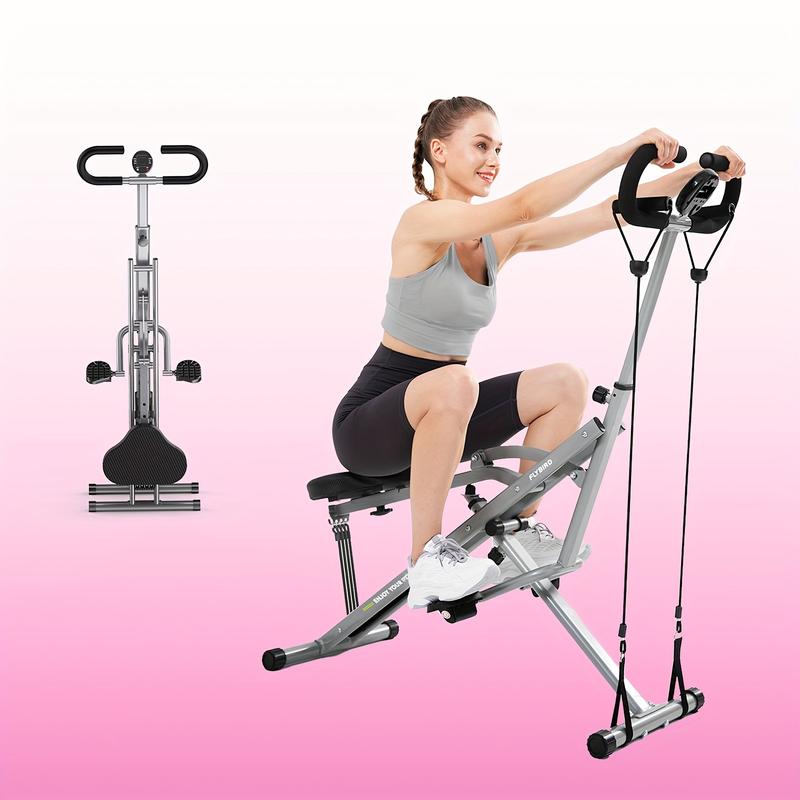 Home Squat Machine, Denim Competitive Core Exercise Machine, 330 Lbs Foldable, Adjustable 4 One Resistance Band, for Hip Riding and Rowing Machine, Abdominal Muscle Back Leg Pushing Hip Thrust