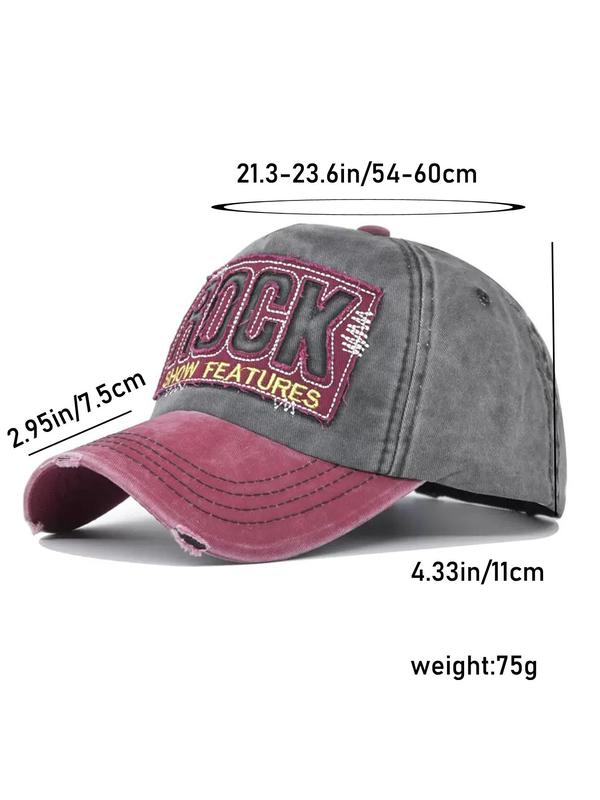 Unisex Retro Distressed Letter Embroidered Baseball Cap, Casual Style Duckbill Hat for Men & Women, Fashionable Hat for Hiking and Cycling