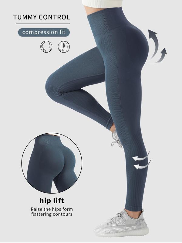 Women's High Waist Sports Leggings, Tummy Control Butt Lift Seamless Yoga Leggings, High Stretch Skinny Pants, Ladies Sportswear Clothing for Indoor Outdoor Wear