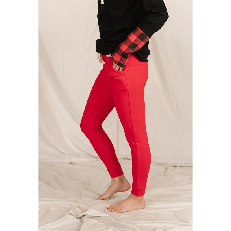 Ampersand Avenue Jogger Performance Fleece - Candy Apple