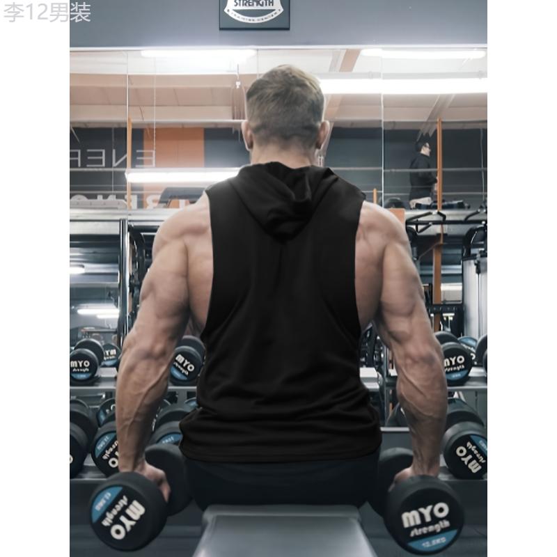 3 Pack Men's Workout Hooded Vest Sleeveless Gym Training Hoodie Bodybuilding Muscle Cut T-Shirt