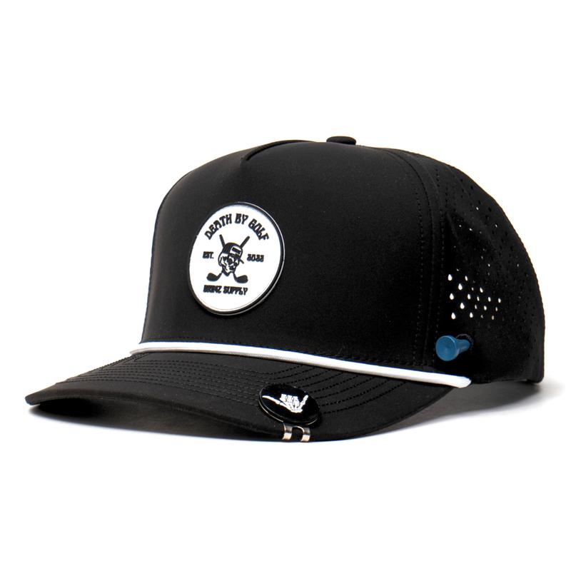 BRIMZ Golf Performance Hat - Tee Holder & Magnetic Ball Marker - Breathable, Sweat & Water Resistant Golfing Snapback Hat