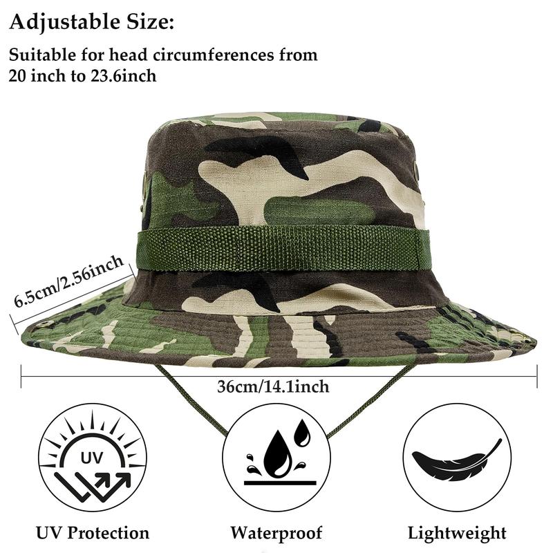 Men's Outdoor Camo Fisherman Hat: Adjustable Breathable Wide Brim for Mountaineering, Fishing, & Hiking!