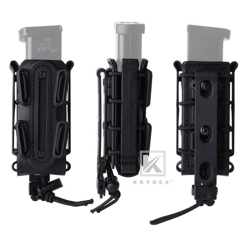 KRYDEX Soft Shell 9mm  Mag Pouch Open Top MOLLE Clip Tactical Equipment Edc for Men Flashlight Knives Batons Daggers Torches Pepper  Mag Holder