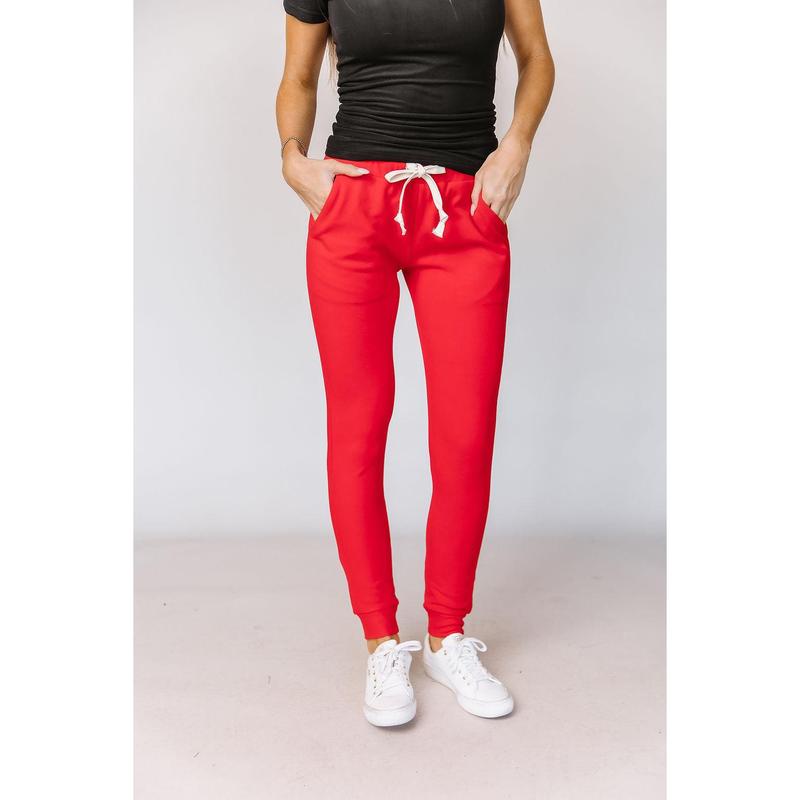 Ampersand Avenue Jogger Performance Fleece - Candy Apple